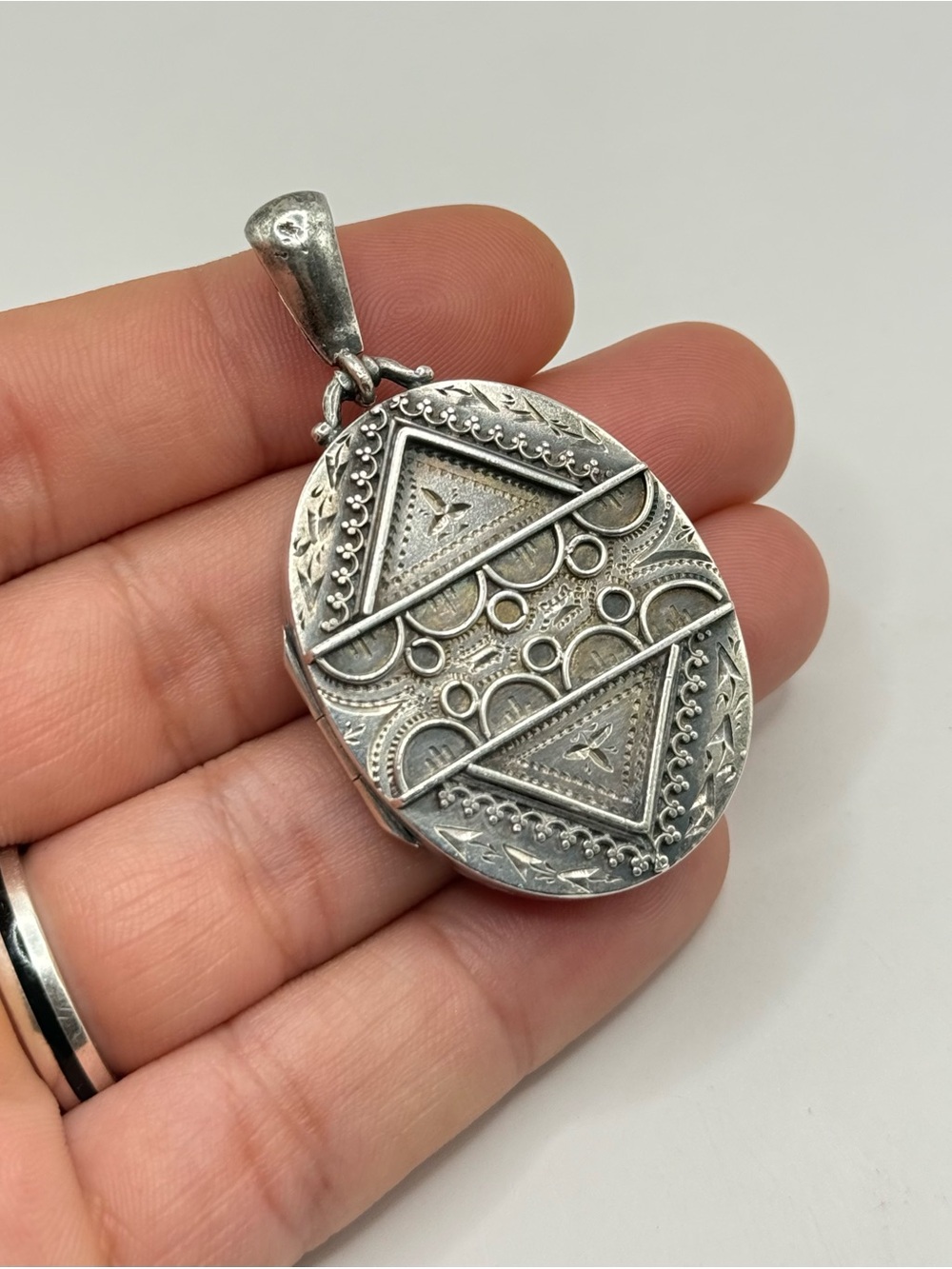 Vintage Sterling Victorian English Locket Hand Made between 1846 to 1897
